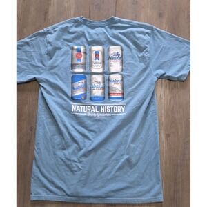 RG Rowdy Gentlemen Blue Pocket Tee Natural Beer History Size L -fits Like Men M
